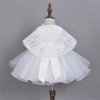 Baby Princess Dress + Pearl Lace Shawl Infant Toddler White Baptism Dresses Infant Christening Gown Toddler Dress Girls Clothes