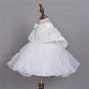 Baby Princess Dress + Pearl Lace Shawl Infant Toddler White Baptism Dresses Infant Christening Gown Toddler Dress Girls Clothes