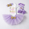 Baby One Year Birthday Dress Full Romper Headband Roupa Infantil Bebes 1st Birthday Outfit Toddler Girl Party Clothing Dress