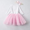 Baby One Year Birthday Dress Full Romper Headband Roupa Infantil Bebes 1st Birthday Outfit Toddler Girl Party Clothing Dress