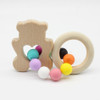 Baby Nursing Bracelets Wooden Teether Crochet Chew Beads Teething Wood Rattles Toys Teether Montessori Bracelets