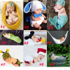 Baby Newborn Photography Props Costume Toddler Animal Beanie with Diaper Cover Cocoon Handmade Knitted Hat 0-12M SG041