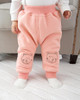 Baby lovely bear emb. velvet pants, baby fleece padded winter warm trousers,free shipping