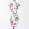 Belle Poque Women Plus Size Dresses Rockabilly Clothing Floral Summer Casual Party Office Sexy Pencil 50s Vintage Bodycon Dress