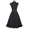 Belle Poque Women Sleeveless V-Neck Lace-up Corset Ruffle Dress 2017 Retro Vintage Steampunk Black Punk Gothic Victorian Dress