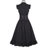 Belle Poque Women Sleeveless V-Neck Lace-up Corset Ruffle Dress 2017 Retro Vintage Steampunk Black Punk Gothic Victorian Dress