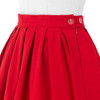 Belle Poque Women jupe 2017 Summer Cotton High Waist Womens Office Vintage Pleated Midi Skirts Black Red Skater Short Mini Skirt