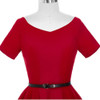 Belle Poque Women Dress 2017 Retro Vintage Short Sleeve Black Red Summer Dress Tunic 1950s 60s Rockabilly Swing Party Dresses