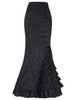 Belle Poque Vintage Skirts Womens 2017 Retro Gothic Saia Jacquard Sexy Fishtail Slim OL Corset Style Lace Up Women Long Skirt