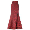 Belle Poque Vintage Skirts Womens 2017 Retro Gothic Saia Jacquard Sexy Fishtail Slim OL Corset Style Lace Up Women Long Skirt