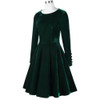 Belle Poque Winter Velvet Dress 2017 Big Swing Long Sleeve Green Tunic Elegant Women Clothing Casual Retro Vintage Party Dresses