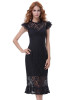 Belle Poque Ladies Summer robe Vintage Bodycon Black Lace Gothic Dress 2017 Women Retro Ruffle Sexy Mermaid Cocktail Party Dress