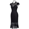 Belle Poque Ladies Summer robe Vintage Bodycon Black Lace Gothic Dress 2017 Women Retro Ruffle Sexy Mermaid Cocktail Party Dress