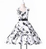 Belle Poque Audrey Hepburn Style Vintage Dresses Summer Plus Size Casual Party Robe Rockabilly Floral 50s Big Swing Retro Dress