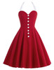 Belle Poque 2017 Women Dress Robe Sexy Halter Retro Vintage Black Red Summer Dress Tunic Casual 50s 60s Rockabilly Party Dresses