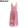 BeAvant v neck sexy lace summer dress women Strap button casual white dress female Streetwear backless midi dress vestidos 2018 BeAvant v neck sexy lace summer dress women Strap button casual white dress female Streetwear backless midi dress vestidos 2018