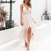BeAvant v neck sexy lace summer dress women Strap button casual white dress female Streetwear backless midi dress vestidos 2018 BeAvant v neck sexy lace summer dress women Strap button casual white dress female Streetwear backless midi dress vestidos 2018