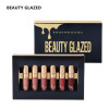 BEAUTY GLAZED Brand Lip Makeup Lipstick Lip Gloss Matte Easy To Wear Long-lasting Waterproof Lip Gloss Lip 6 Colors In Set