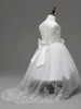 Beautiful spring lace sequins girl dress with train sleeveless Flower Girl Dresses children clothing costume 6-16 age
