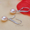 Beautiful natural white 925 sterling silver drop earrings for monther gift,wedding freshwater pearl earrings jewelry pink purple