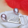 Beautiful natural white 925 sterling silver drop earrings for monther gift,wedding freshwater pearl earrings jewelry pink purple