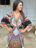 Beautiful Floral-Print Half Sleeve V Neck Bohemia Maxi Dress