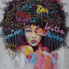 New 2 Pieces Graffti Street Wall Art Abstract Modern Women Portrait Canvas Oil Painting Set Printed+Painted For Living Room