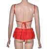 New 1pc Sexy Costumes Details Sexy Lingerie Hot Underwear Lace Set Erotic Lingerie+G-string Balck Red