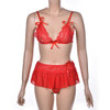 New 1pc Sexy Costumes Details Sexy Lingerie Hot Underwear Lace Set Erotic Lingerie+G-string Balck Red