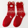 New 1Pair Cute Christmas Gifts Cartoon Red Deer Cotton Winter Thick Warm Women Girls Socks Good Quality Happy Comfortable Socks