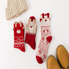 New 1Pair Cute Christmas Gifts Cartoon Red Deer Cotton Winter Thick Warm Women Girls Socks Good Quality Happy Comfortable Socks