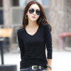New 100% High Quality Sweaters V Neck Long Sleeved Pullover Women Sweater Basic Shirt Top Sweater Knitted Solid Black White 2033 New 100% High Quality Sweaters V Neck Long Sleeved Pullover Women Sweater Basic Shirt Top Sweater Knitted Solid Black White 2033