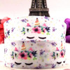New 1 '25mm pink unicorn cartoon ribbon 10 yards DIY handmade material gift package printing bow printing. belt grosgrain ribbon