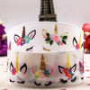 New 1 '25mm pink unicorn cartoon ribbon 10 yards DIY handmade material gift package printing bow printing. belt grosgrain ribbon