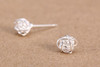 New  Real. 925 Sterling Silver jewelry Twine Twisted Love Knot Stud Earrings Tinny Knot Ball Women's 7mm  GTLE496