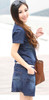New  Female/Ladies Casual Denim Dress Plus Size Vintage Jeans Dresses Short Sleeve Blue 2017 Fashion Women Summer Spring