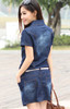 New  Female/Ladies Casual Denim Dress Plus Size Vintage Jeans Dresses Short Sleeve Blue 2017 Fashion Women Summer Spring