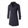 New  Autumn Winter Men's Fashion Casual Single Breasted Long Trench Coat Jacket Pea Coat Overcoat British Style
