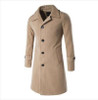 New  Autumn Winter Men's Fashion Casual Single Breasted Long Trench Coat Jacket Pea Coat Overcoat British Style