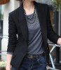 New  blazer women suit blazer foldable brand jacket slim solid blazer made of cotton & spandex Jacket Coat Long Sleeve BLACK
