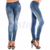 2018 new arrival Sexy Women Denim Look Jeans Ripped Skinny Jeggings Stretchy Slim Leggings Pants