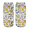 2018 New Arrival Kawaii Harajuku Pokemon Pikachu Socks 3D Printed Cartoon Women's Low Cut Ankle Socks Novelty Casual Socks Meias