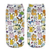 2018 New Arrival Kawaii Harajuku Pokemon Pikachu Socks 3D Printed Cartoon Women's Low Cut Ankle Socks Novelty Casual Socks Meias