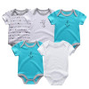 2018 New 5PCS/LOT Baby Clothes Boy Girl Short Sleeve Cotton O-Neck 0-12M Novel Newborn Roupas de bebe Baby Rompers Baby Wear