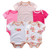 2018 New 5PCS/LOT Baby Clothes Boy Girl Short Sleeve Cotton O-Neck 0-12M Novel Newborn Roupas de bebe Baby Rompers Baby Wear
