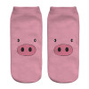 2018 New 3D Printed pink Pigling Animal Pet Mini Pig funny cute cotton ankle socks for women ladies harajuku korean socks