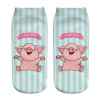 2018 New 3D Printed pink Pigling Animal Pet Mini Pig funny cute cotton ankle socks for women ladies harajuku korean socks