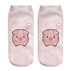 2018 New 3D Printed pink Pigling Animal Pet Mini Pig funny cute cotton ankle socks for women ladies harajuku korean socks
