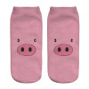 2018 New 3D Printed pink Pigling Animal Pet Mini Pig funny cute cotton ankle socks for women ladies harajuku korean socks