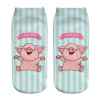 2018 New 3D Printed pink Pigling Animal Pet Mini Pig funny cute cotton ankle socks for women ladies harajuku korean socks